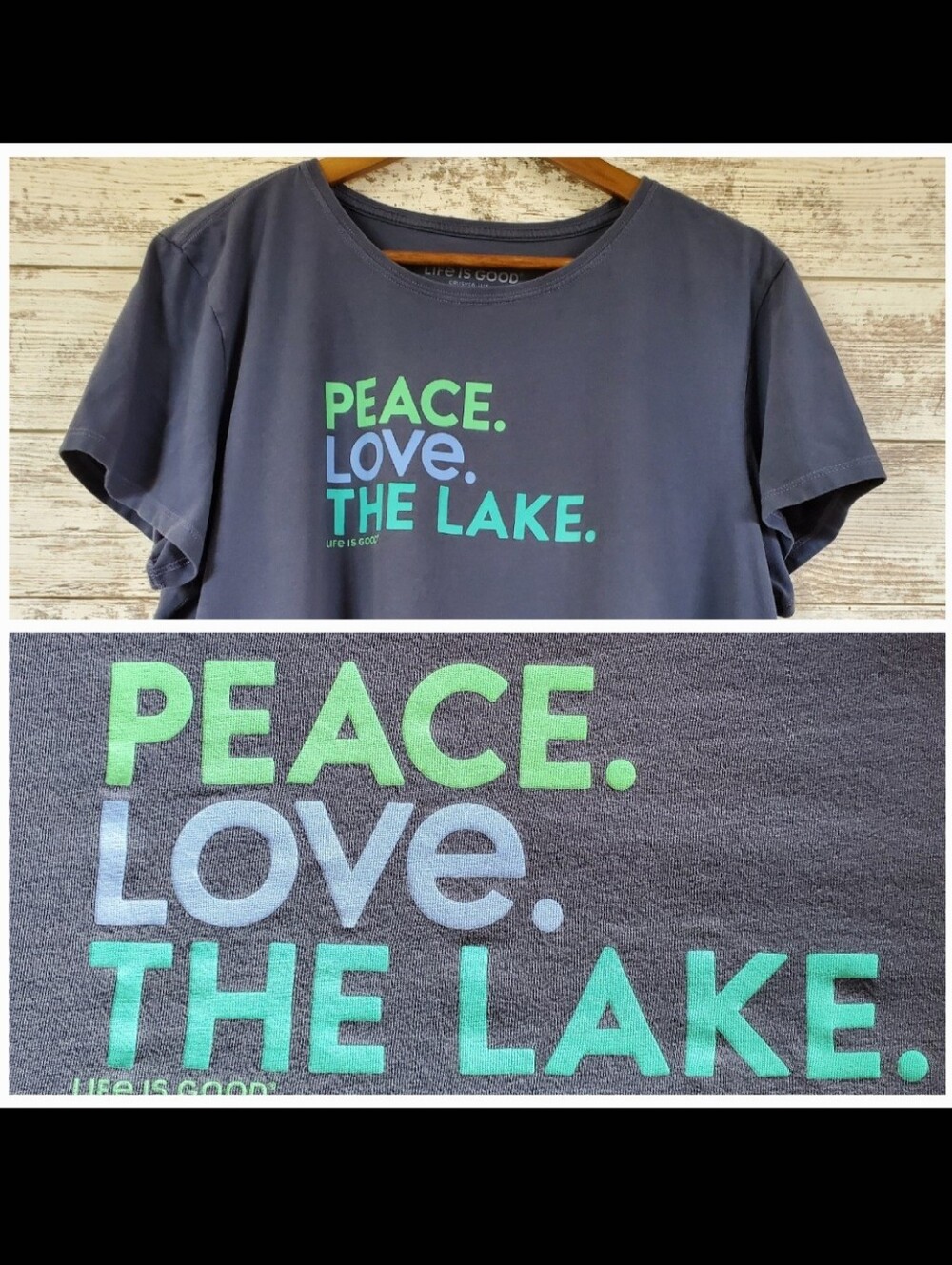 Life Is Good Peace Love The Lake Graphic Tee Shirt